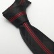 Cravate Slim Noire et Blanc Motifs Tissés + Rayures Verticales