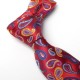 Cravate Classique Motifs Style Cachemire Tissés Bordeaux Rouge Bleue