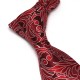 Cravate Classique Motifs Arabesques Tissés Rouge et Bordeaux