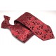 Cravate Classique Motifs Arabesques Tissés Rouge et Bordeaux