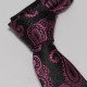 Cravate Slim Motifs Tissés Style Cachemire  – Aspect Satiné – Longueur 145 cm Largeur grand pan 6 cm – 100% Microfibre