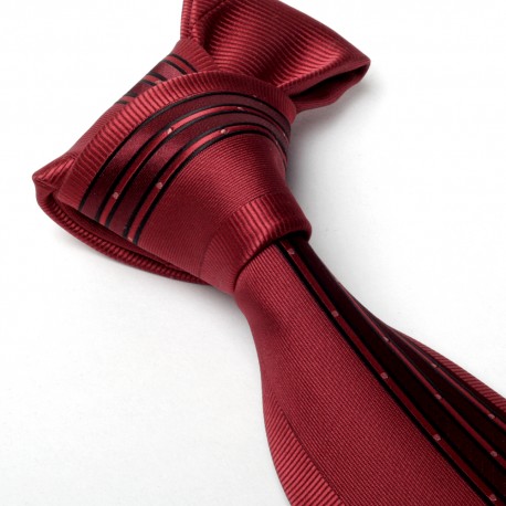 Cravate Classique Homme Motifs Tissés ignes Verticales 100% Microfibre