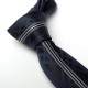 Cravate Slim Noire et Blanc Motifs Tissés + Rayures Verticales