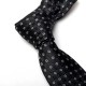 Cravate Slim Noire 6 cm Motifs Tissés Petites Etoiles Gris clair